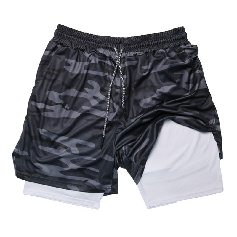 Shorts Masculino 2 em 1 de Compressão Dry Fit para Treino Fit Nax