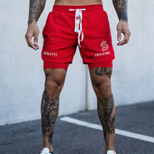 Shorts Masculino Fitness 2 em 1 com camada de compressão para academia Fit Nax