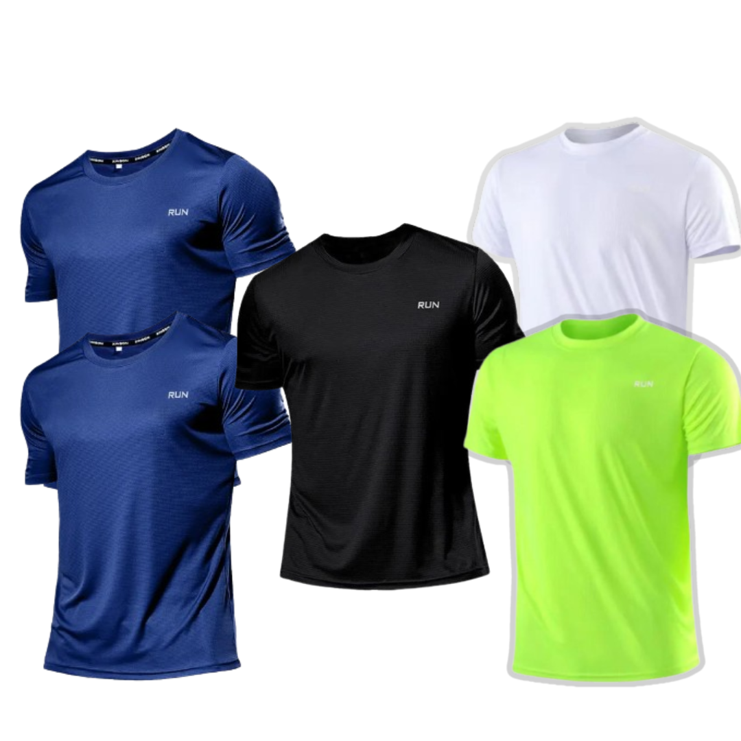 - KIT Camisa Masculina Run de treino para academia COMPRE 3 LEVE 5 Fit Nax