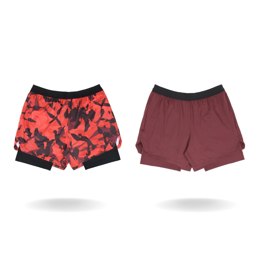 Shorts Masculino 2 em 1 de Compressão Premium compre 1 leve 2 Fit Nax