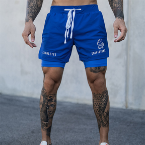 Shorts Masculino Fitness 2 em 1 com camada de compressão para academia Fit Nax