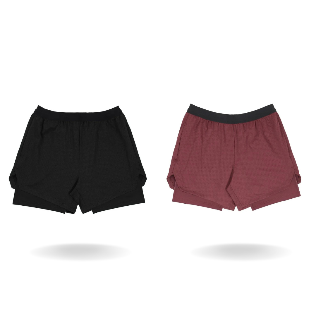 Shorts Masculino 2 em 1 de Compressão Premium compre 1 leve 2 Fit Nax