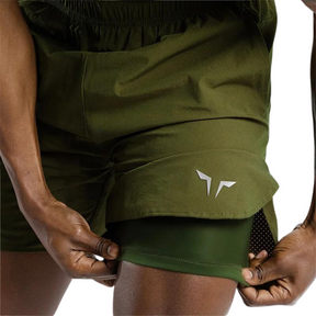 Shorts Masculino 2 em 1 com camada de compressão para academia Dual Fit Nax