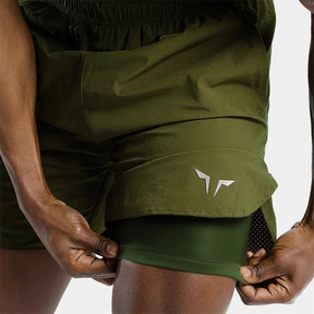 Shorts Masculino 2 em 1 com camada de compressão para academia Dual Fit Nax