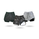 - Kit Shorts Masculino 2 em 1 de Compressão Dry Fit  para Corrida Fit nax compre 2 leve 3