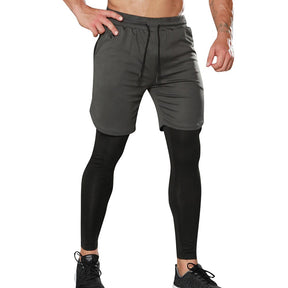 Short Masculino dupla camada dry fit De Compressão para academia Fit Nax