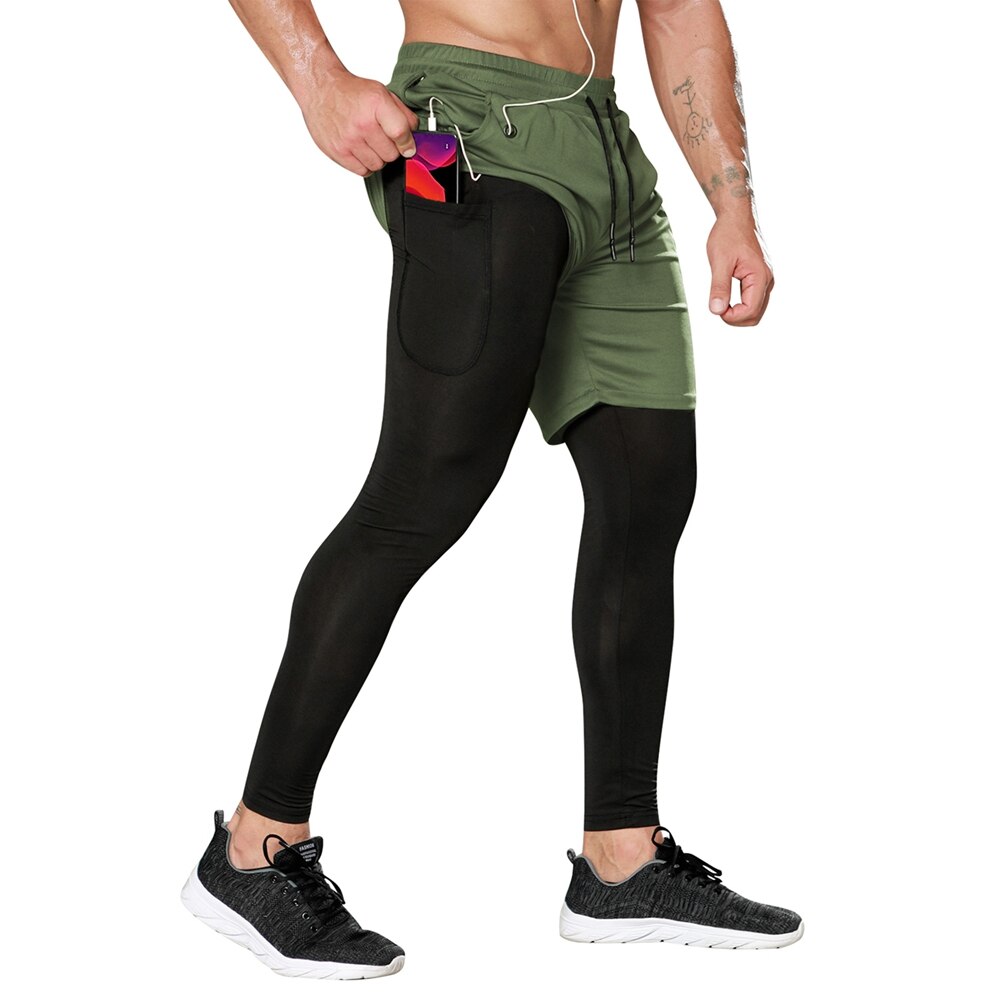 Short Masculino dupla camada dry fit De Compressão para academia Fit Nax