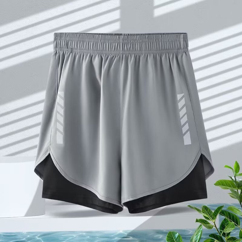 Shorts Masculino 2 em 1 com camada de Compressão Quick Dry para academia Fit Nax