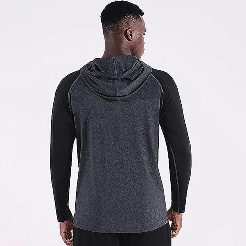 Blusa Masculina de manga longa para treino com capuz Fit Nax