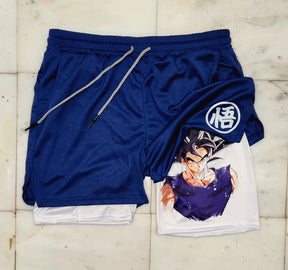 Shorts Masculino DBZ 2 em 1 de Compressão para academia