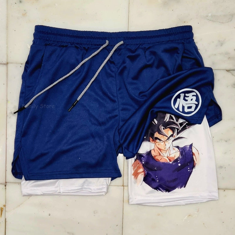 Shorts Masculino DBZ 2 em 1 de Compressão para academia