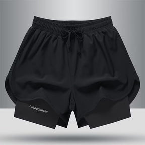 Shorts Masculino 2 em 1 com camada de Compressão Quick Dry para academia Fit Nax