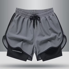 Shorts Masculino 2 em 1 com camada de Compressão Quick Dry para academia Fit Nax