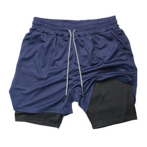 Shorts Masculino 2 em 1 de Compressão Dry Fit para Treino Fit Nax