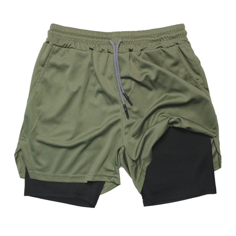 Shorts Masculino 2 em 1 de Compressão Dry Fit para Treino Fit Nax