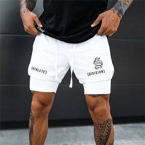 Shorts Masculino Fitness 2 em 1 com camada de compressão para academia Fit Nax