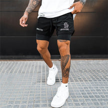 Shorts Masculino Fitness 2 em 1 com camada de compressão para academia Fit Nax