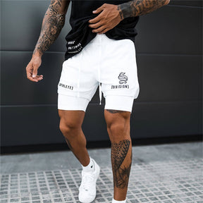 Shorts Masculino Fitness 2 em 1 com camada de compressão para academia Fit Nax